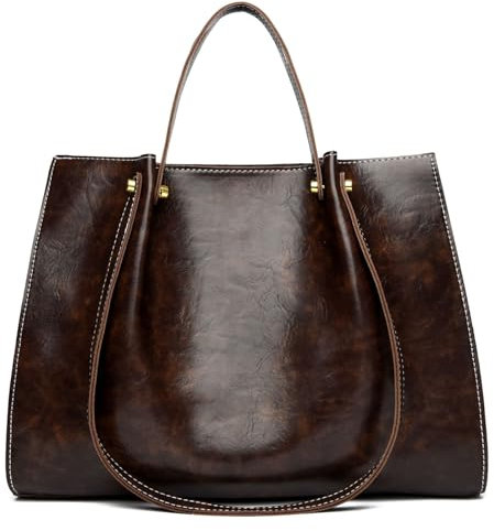 Waniki Handtasche Damen Groß Elegant Umhängetasche PU Leder Schultertasche Einfache Tote Bag Mittelgroß Shopper Tasche Multi-tasche Beuteltote Hobo Tragetasche für Arbeit Schule Büro Lässig