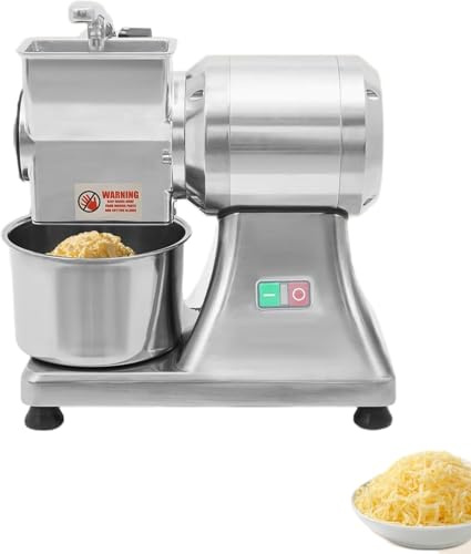 Râpe Électrique Industrielle 900W En Acier Inoxydable, Broyeur À Fromage Avec Couvercle De Sécurité, Nettoyage Rapide Et Capacité 60Kg/H, Idéale Pour Restaurants Et Boulangeries