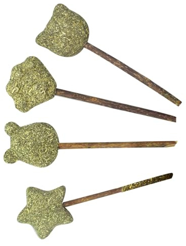 Piruleta de Hierba Gatera para Gatos, Catnip en Bastón, 4 Piezas