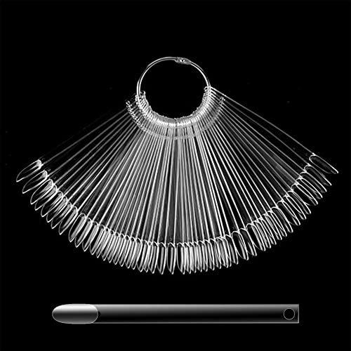 Rnitle Nuancier Ongle[50 Pièces],Presentoir Ongles Cartes de Couleur Montrer Forme D'éventail,Presentoir Ongles,Palette Maquillage Vernis à Ongles,Transparentes