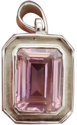 Ciondolo in argento sterling 925 massiccio per donna uomo, pietra preziosa rossa sfaccettata con granato genuino Ciondolo con pietra di nascita di gennaio artigianale unico