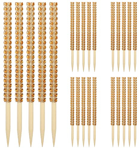 UPKOCH 30pcs Glitter Sticks for Candy Chocolate and Cake Decorating Multi-functional Lollipop Sticks for Parties Weddings Birthdays and Festivals
