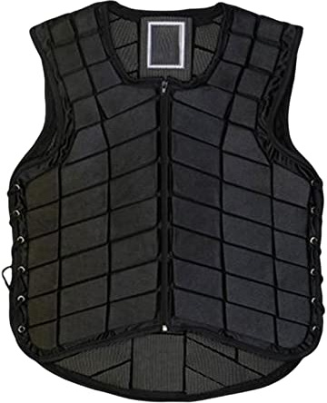predolo Gilet de Protection d'équitation, Gilet équestre pour Hommes, Gilet d'entraînement, gardes de Sport pour Filles, Le Noir, Adulte L