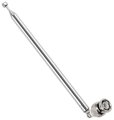 VooGenzek 75cm 7 Sektioner Teleskopantenn, FM FM Bärbar Radioantenn Ersättning, Ersättning Teleskopantenn, mit BNC Stecker, för TV radio DAB FM/AM Stereomottagning