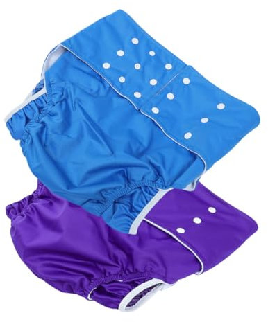 2Er Set Waschbare Stoffwindeln Für Erwachsene, Wiederverwendbare Inkontinenzhosen Mit Hoher Saugfähigkeit, Atmungsaktiv Und Verstellbar, Größenoptionen 402 & 504, Blau
