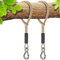 BeneLabel 2er Schaukel Befestigung Seil, 50cm Hängematte Aufhängung Gurt Baum Hängesessel Balkenbefestigung mit Haken für Indoor Outdoor Baumschaukel Nestschaukel, 1134kg/10mm Durchmesser, Natural