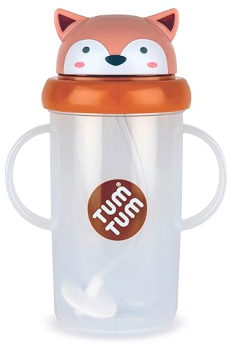 TUM TUM Tippy Up Schnabeltasse mit freiem Durchfluss (ohne Ventil), Schnabeltasse für Kleinkinder, 200 ml, BPA-frei (Fergus Fox 300 ml)