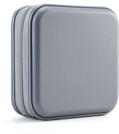 UENTIP CD-fodral, 48 kapacitet hårdplast bärbar resa DVD-fodral skyddande dragkedja CD-fodral hållare bilförvaring plånbok väska, Grå, 48Capacity, Modern