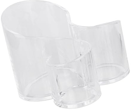 VALICLUD Organizador de Maquillaje con Tapa Abatible y Protección contra Polvo Recipiente Transparente para Pinceles Lápices y Barras de Labios Cubo Cosmético de Escritorio Blanco con