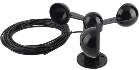 Anemometer -Sensorwindgeschwindigkeit Tasse, drei Tassen Windgeschwindigkeitsdetektor mit 8 m wasserfestem Kabel und 4 cm Montageloch für die Messung der Windgeschwindigkeit der