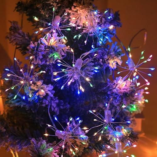 EONANT Mini fuochi d'artificio stringa luci alimentate tramite USB, 8 modalità con telecomando, per giardini, camera da letto, cortili, matrimoni, decorazioni natalizie (200 LED)