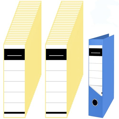 50Piezas Lomos de Carpeta, 19 x 5,4 cm Etiquetas Autoadhesivas para Carpeta | Etiquetas Blancas para Etiquetado de Carpetas de Archivo, Adecuado para Oficinas, Bibliotecas y Archivos
