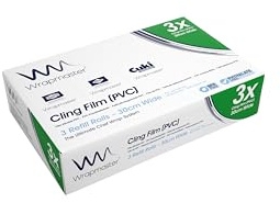 We Can Source It Ltd - Wrapmaster 3000 Cling Film – 30cm x 300m, 3 Rolls – Premium Kitchen Wrap for Professional Catering, Food Preservation, and Freezing – Compatible with Wrapmaster Dispensers