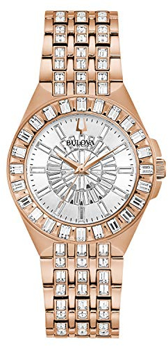 Bulova Ladies Quartz Phantom Rose Gold-Tone Stainless Steel Bracelet