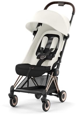 Cybex Coya - Poussette Citadine Ultra Compacte - Châssis Rose Gold et Siège Off White