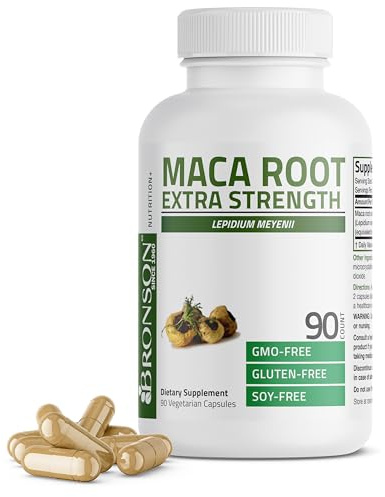 Bronson Maca Root Extra Strength for Men & Women, 90 Vegetarian Capsules