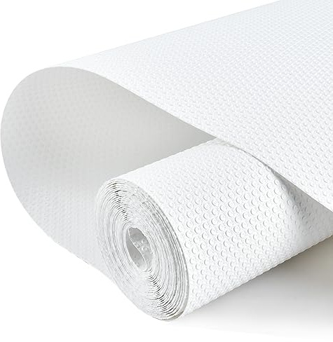 CENBEN 30cmx500cm Drawer Liners, Non Slip Shelf Liners for Kitchen Cabinets, Waterproof & Oil-Proof White Cupboard Liners Refridge Fridge Mats Kitchen Cupboard Protector for Home Office(White)