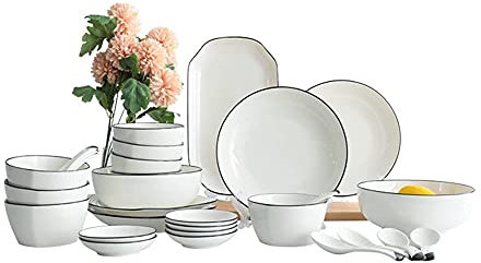 Juego de vajilla de cerámica, vajilla, platos, platos, combinación de cerámica, juego de servicio de cena, servicio de porcelana