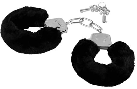 EIS, Fesseln, Handschellen mit Plüsch, mit Sicherheitshebel, inklusive 2 Schlüssel