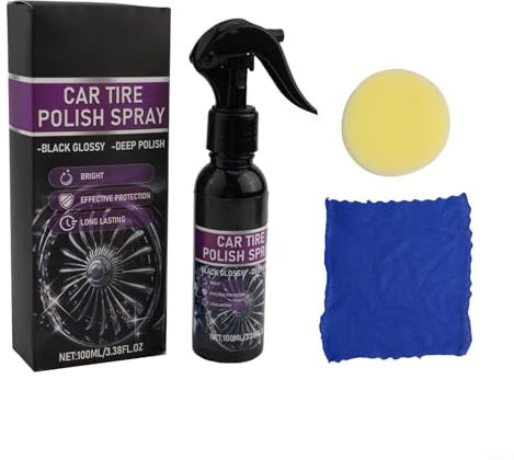 Honseadek Schwarzer Nassreifenglanz, Reifenverband für tiefes glänzendes Finish zum Schutz, Reifenglanz-Beschichtung, langanhaltender Glanz, Schutz, einfache Anwendung