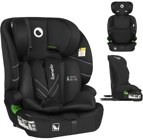 Lionelo LEVI FIX I-SIZE Kindersitz 76-150 cm bis zu 36 kg, Gruppe 1 2 3, Seitenschutz, 10 Grad Kopfstützenverstellung, ISOFIX und Top Tether Montage, R129 i-Size