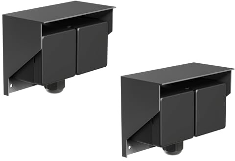 ledscom.de 2 Stück Aufputz Steckdose PIWI für außen, IP44, 2-fach, anthrazit, waagerecht