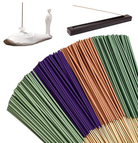 Incienso premium 100% natural sin productos químicos, 200 varillas de incienso, 4 x 50 cm, con lavanda, sándalo, incienso y salvia para meditación, limpieza de habitaciones, relajación