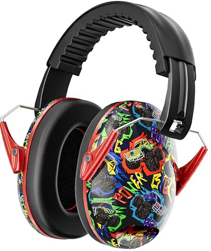 Dr.meter Kids Ear Protection for Monster Jam, 27.4dB Noise Cancelling Headphones for Kids Adults, Adjustable Ear Muffs for Noise Reduction for Airplane, Fireworks, Concerts and Sports Events
