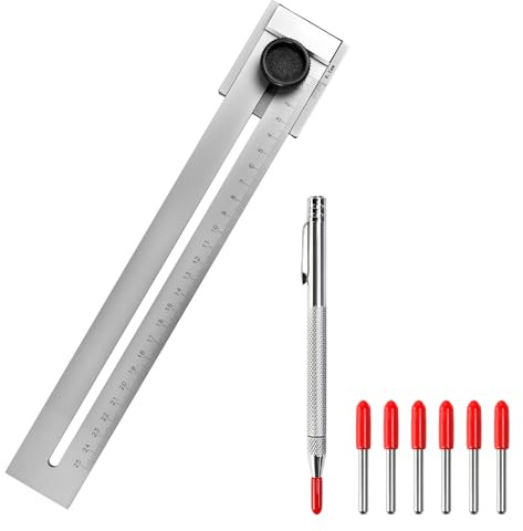 Vunanvu Righello per la Lavorazione del Legno 0-250 mm Righello a Linea Scorrevole in Acciaio al Carbonio Calibro di Marcatura di Precisione Righello per Marcatura del Legno per Lavorazione del Legno