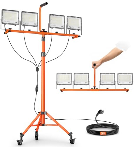 EMART 280W Foco de Trabajo LED con Ruedas 28 000lm Foco LED para Obras