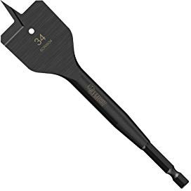 1 x SabreCut SCRIW34_1 34mm x 152mm Impact Rated Flat Wood Spade Bit for Softwood Hardwood Chipboard