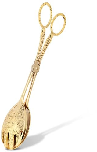 Pinza per Insalata,Piccole Pinze da Cucina,Pinze per Buffet,Pinza da Ghiaccio Vintage a Rilievo,Pinza Barbecue,Buffet in Tavola,Pinza per pane Motivo,Pinze per Servire Snack in Lega di Zinco