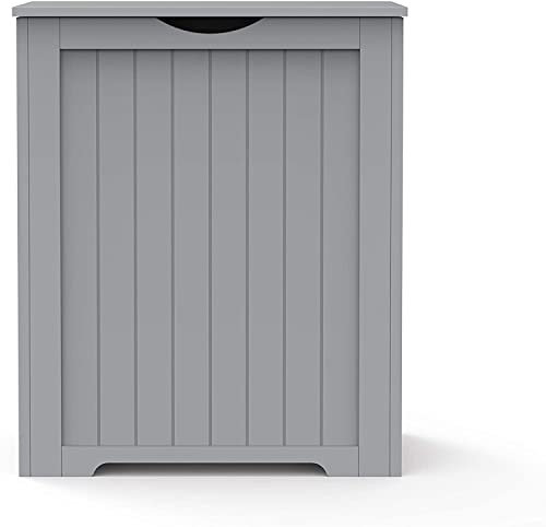 Storage Hamper Clothes Wooden Chest With Lid Laundry Basket Bathroom Bin Storage Chest for Clothes Laundry Hamper for Bedroom, Bathroom Towels & Storage Needs, Kitchen Storage (Grey)