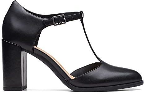 Clarks Freva85 Bar Womens Black Leather, 6