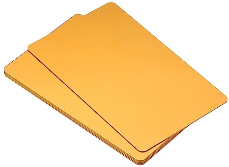 PATIKIL 0,8 mm visitkort i metall, 10-pack tomma namnkort lasergravering anodiserad aluminium för gör-det-själv-presentkort, gyllene