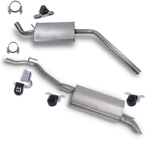 BESTPRICE ATP Auspuff Schalldämpfer Set 1x Mittelschalldämpfer, 1x