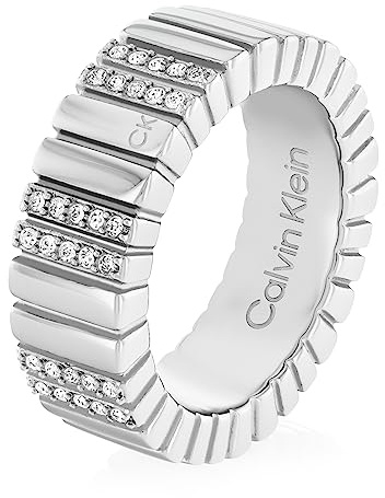 Calvin Klein Anillo para Mujer Colección MINIMALISTIC METALS en Acero Inoxidable con Cristales - 35000440D