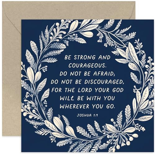 Special Religious Card for Baptism, Christening, First Holy Communion Gifts - Bible Quote Prayer Design for Him or Her - Thoughtful Card for Family or Friends | Blank Inside Envelope