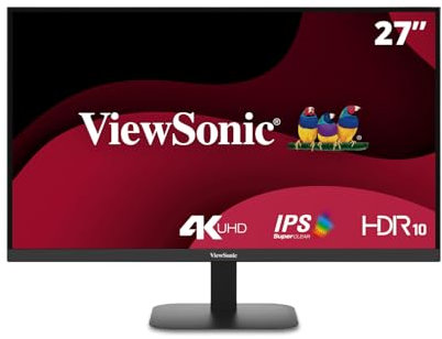 ViewSonic VA2708-4K-HD 27 Zoll 4K UHD Monitor mit HDR 10, Dual HDMI und DisplayPort, SuperClear® IPS