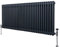 Traditional 2 Column Radiator 600mm x 1462mm Modern Central Heating Heater Matt Anthracite Grey Carbon Steel Horizontal Wall Mounted Kitchen Living Room Bathroom Cleaning Brush Fixing Kit & Brackets