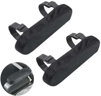 Biglumin Almohadillas reposabrazos - protectores de reposabrazos, Cojines para sillas accesorios oficina, para reposabrazos sillas de juego, sillas de ruedas, sillas de oficina. (2 piezas en negro)
