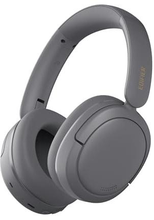 Edifier W800BT SE Over-ear Hörlurar Bluetooth 5.4 - Trådlösa Öronlurar - AI-samtal Brusreducering - 45 timmars Speltid - Snabbladdning - Speläge - Fällbara - Grå