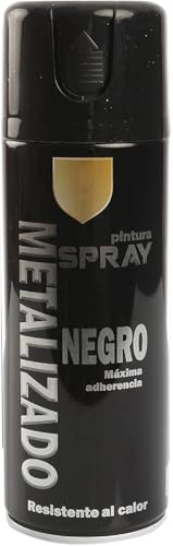 MORE FREE-Pintura Spray Metalizado Negro Brillo Multicolor Profesional 400ml Adecuado Metal Madera y Plástico Pack de 1 unidad