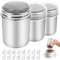 3pcs Saupoudreuse à Sucre Glace, saupoudreuse cacao，Saupoudreuse Cacao, Sucrier Pour Sucre en Poudre, avec Couvercle, Adaptés à la Poudre de Matcha，pour Cacao Epice Poudre Cappuccino Sucre