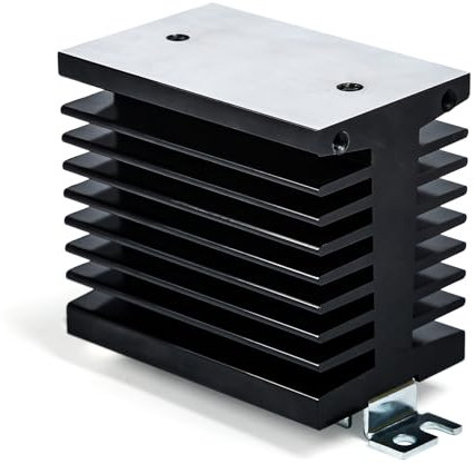 DewinLVD SSR Disipador Térmico, Relé Disipador Térmico de Aluminio Disipador Térmico Monofásico Negro para SSR de 60-80 A