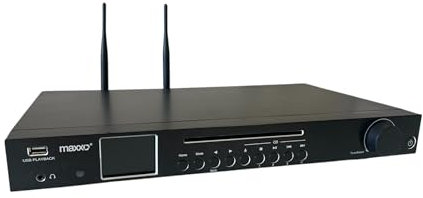 Maxxo TR04CD Hi-FI Tuner, Radio Numérique avec Dab+, FM, Radio Internet, Lecteur CD, Bluetooth, Wi-FI, Spotify, USB, UPnP, RDS, écran Couleur 2,4, réveil, télécommande - Noir