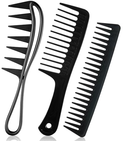 VVQWCY 3 Stück Lockenkamm, Wide Tooth Comb, Haarkamm für Männer und Frauen