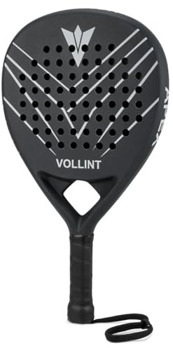 Vollint Apex Padel Racket, Carbon Fibre Teardrop Shape, Medium Balance, 365g Lightweight, Hard EVA Core for Power & Control, Rough Spin Surface, Intermediate/Advanced Padel Tennis Racket