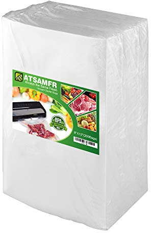 ATSAMFR 200 Count Quart 8x12Inch Vacuum Sealer Bags with BPA Free,Heavy Duty,Great for Vac storage or Sous Vide Cooking