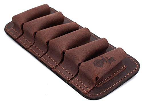 Sulla Retro Gürteltasche für Munition Patronentasche aus echtem Leder Handarbeit braun für 6 Patronen